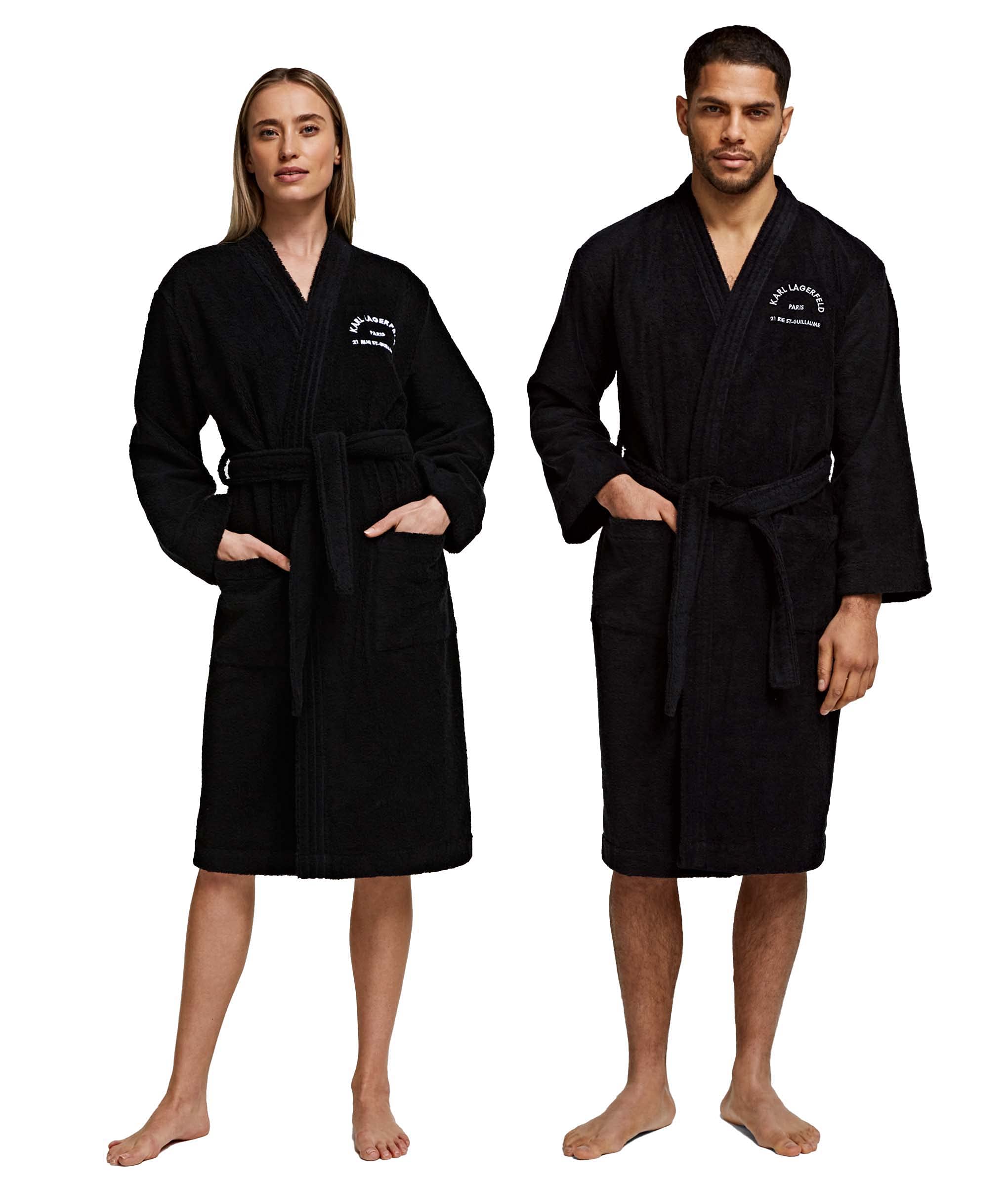 KARL LAGERFELD Unisex Unisex Address Logo Bathrobe Bath robe.