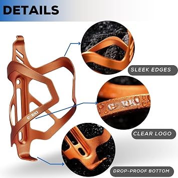 Corki Bike Water Bottle Holder, Bicycle Water Bottle Cage, 1-Pack Orange | Fits Most 18-30 oz Bike Bottles , Lightweight, Aluminum, Screws and Tools Included, For Road Mountain Gravel Bikes