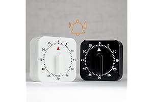Practical 60-Minute 2-Pack Square Mechanical Analog Kitchen Timer with Impressive Volume Alarm