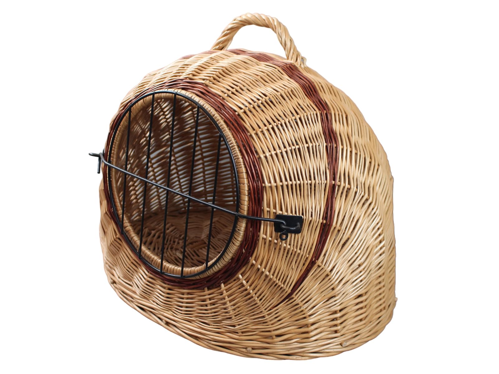 Weidenkorb Korbhöhle mit Gitter und Tragegriff – Abmessungen 50x40x45 cm – Transporthöhle – Natürliche Farbe – Hersteller – Ohne Kopfkissen