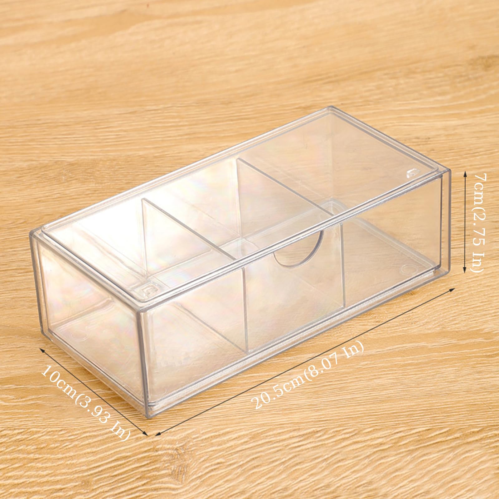 6 przezroczystych organizerów do szuflad, organizer do toaletki z szufladami, mo?na uk?ada? w stos, akrylowy organizer do przechowywania kosmetyków, do szuflad, 10 x 20,5 x 7 cm