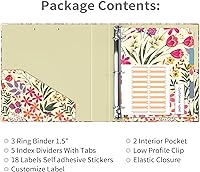 Vista 72 de Ospelelf Mini 3 Ring Binder, 2 Inch, Cute Pink Marble Binder for 5.5" x 8.5" with 5 Tab Dividers, File Folder Labels and Low Profile Clipboards