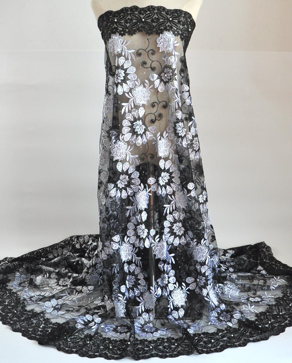knee length dresses for ladies LAURILLE / Off-Shoulder Black Lace Wedding Dress main image 1