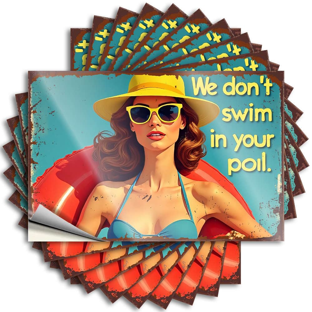 Decal Reading, Indoor Case We Don't Swim in Your Pool. | Bedroom Stuff(8X12CM)