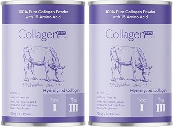 Collagen Powder 500g,%100 Saf, Do al  ift Hidrolize Kolajen Peptitler 50 PORS YON 2 paketi