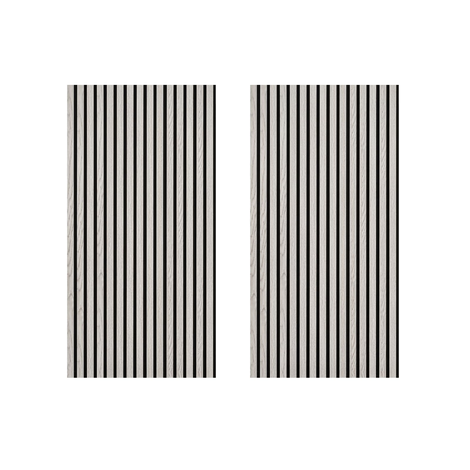 Decoranddecor Grey Acoustic Slat Wood Wall Panels And Ceiling Panelling Decorative 3D Mdf 120 Cm X 60 Cm - 2 Pack