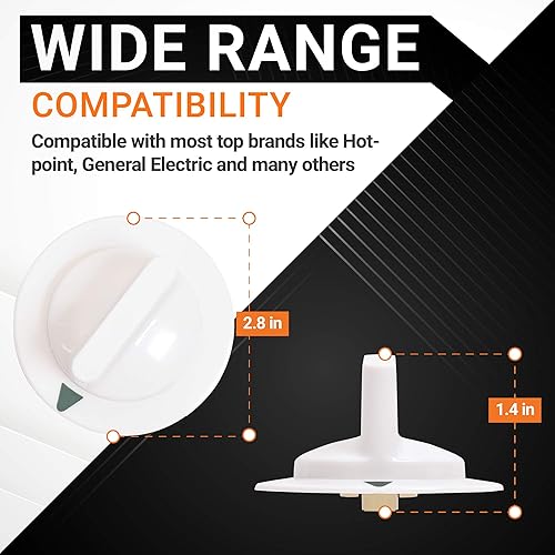 Miniatura 2 de BlueStars WE1M652 - Pomo de control de temporizador para secadora con anillo de metal, ajuste exacto para secadores Hotpoint Kenmore GE  Reemplaza