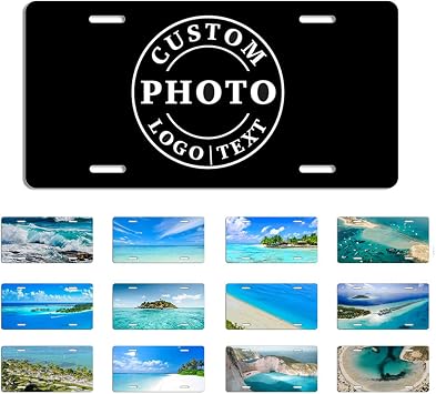 Made in USA Custom License Plate, Design Your Own Personalized License Plate with Photo,Logo, and Text,Customized 12"X6"Premium Aluminum