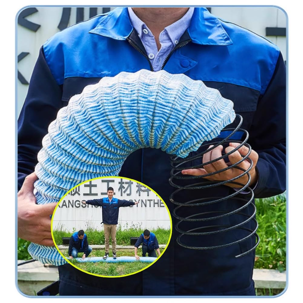 Tuyau de drainage d'infiltration souple en tissu avec fil d'acier pour cour, trottoir, jardin, pelouse, patio