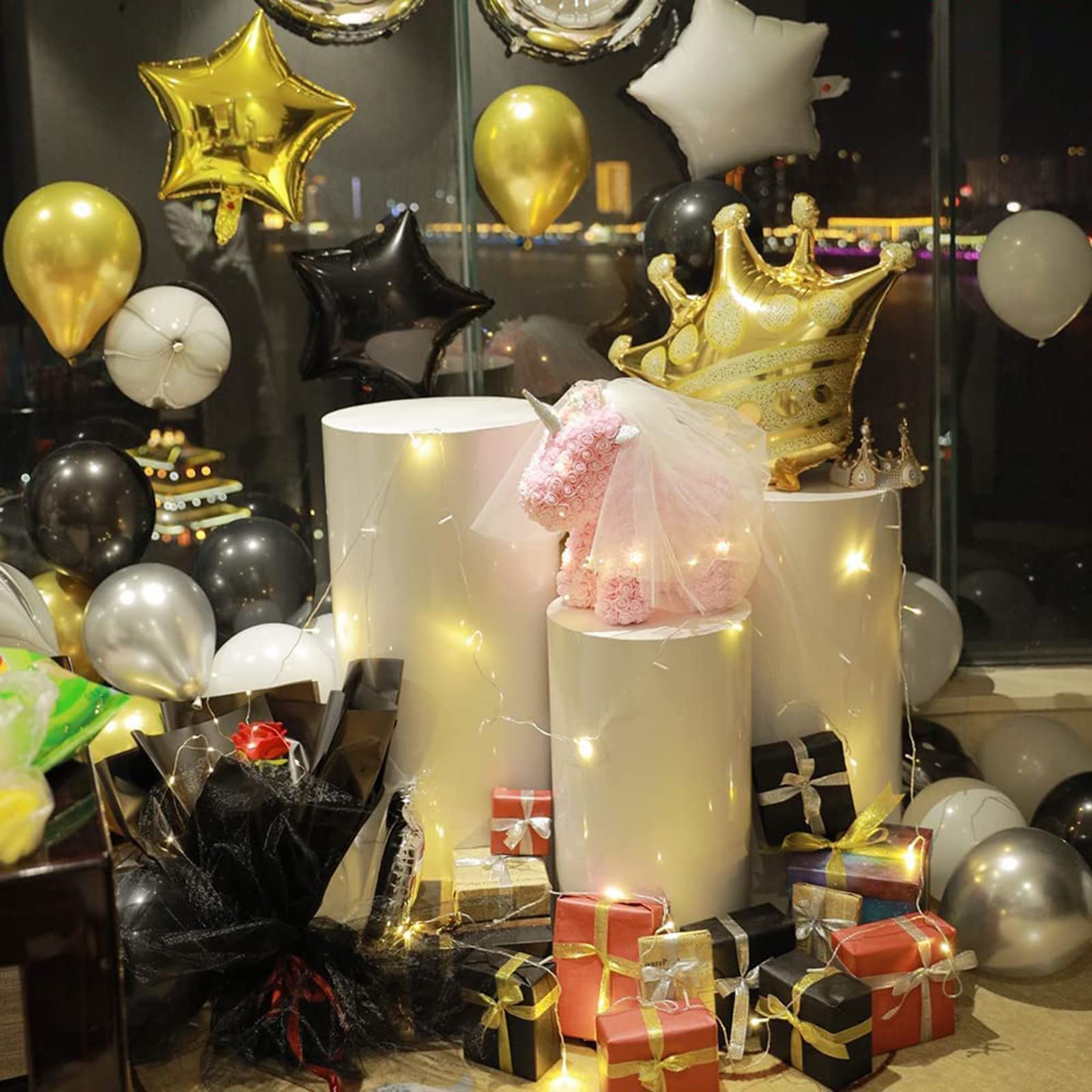 Cylindre Décoratif En Verre Noir H 60cm - Pour Mariage & Décoration Intérieure