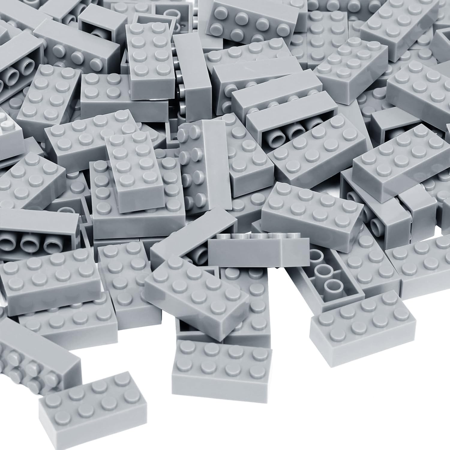 Classic Building Bricks, 100 Piece 2x4 Building Blocks STEM Creative Building Toys Compatible with All Major Brands, MOC Building Bricks DIY Play Set for Kids(Light Grey)