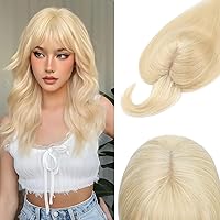 Vista 17 de Rich Choices Postizo de Cabello Humano 100% Real con Flequillo - Postizo de Cabello Remy Real para Mujeres con Adelgazamiento en la Parte Superior