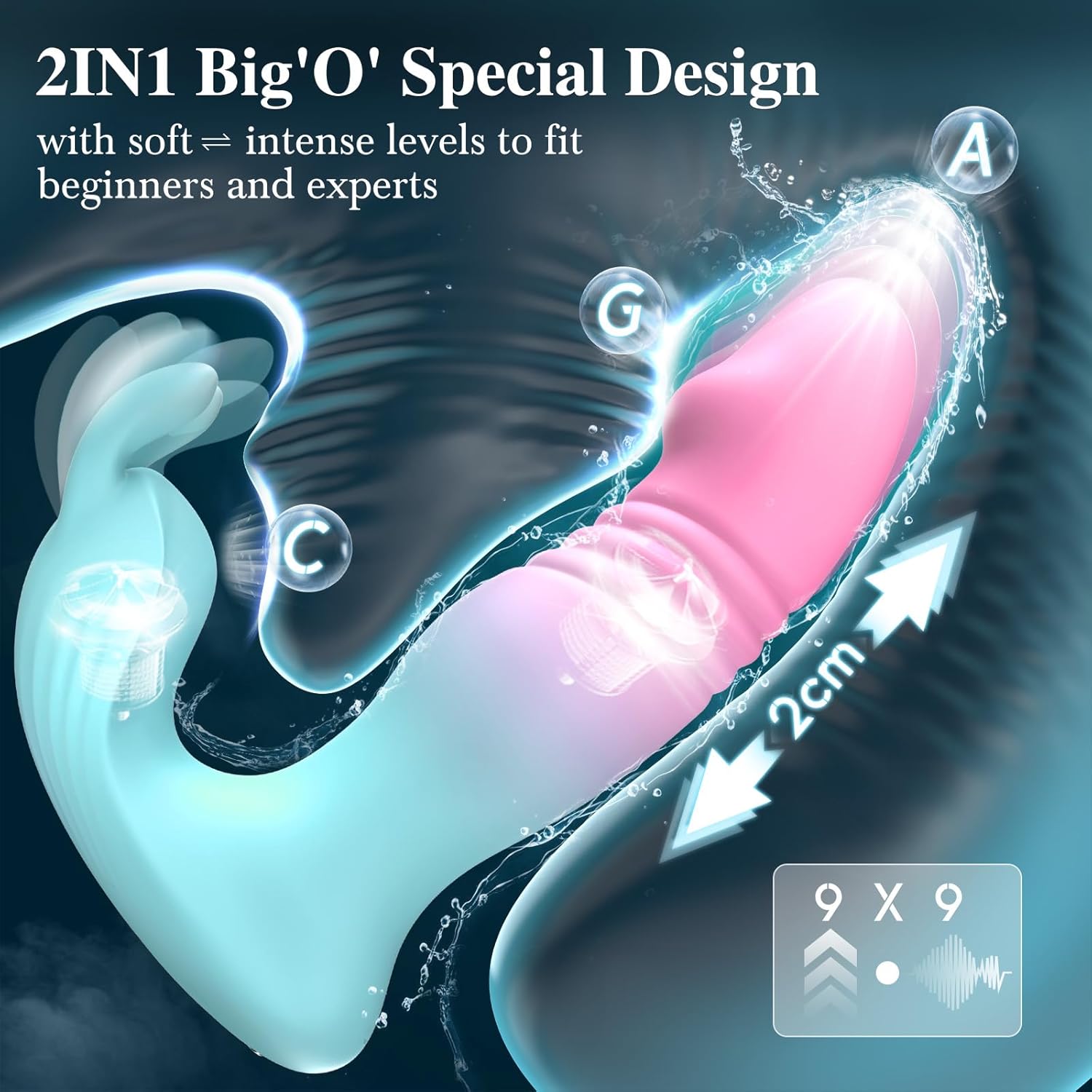 diafabsvg Wearable Vibrator for Womens Sex Toys - 3IN1 Vibrating Panties Thrusting Vibrator Adult Sex Toy Double-Ended Dildos App Remote Vibrators with 9 Vibrating Bunny & 9 Thrusting Dildo Levels