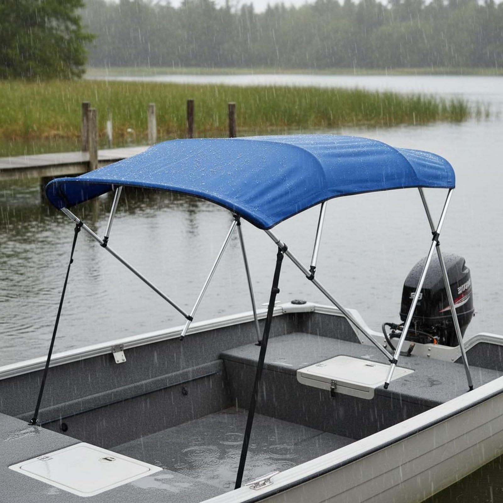 Tenda Barca Tettuccio Copertura Parasole Riparo in Oxford 600D Anti Scolorimento Impermeabile E Protettiva Dai Raggi Staffe con Viti a Mano in Nylon, 4-Beam-01