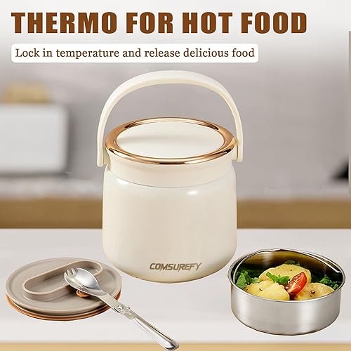 Miniatura 7 de Termo para adultos de comida caliente, contenedor de alimentos aislado de 40 onzas, 1810 de acero inoxidable aislado al vacío, termo para alimentos