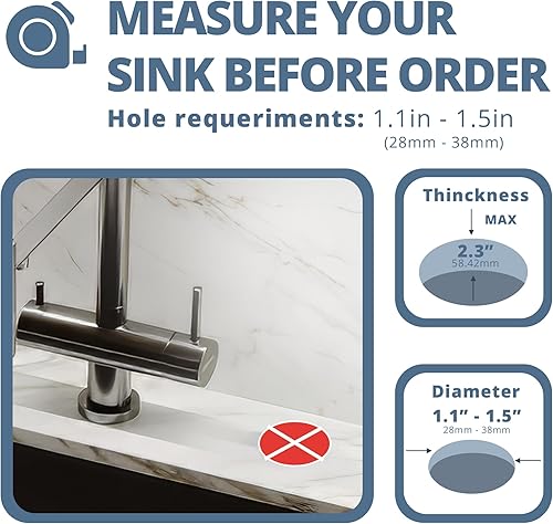 Miniatura 9 de SBEN Juego de dispensador de jabón de cocina integrado (botella recargable grande de 17 onzas incluida), dispensador de jabón de acero inoxidable,