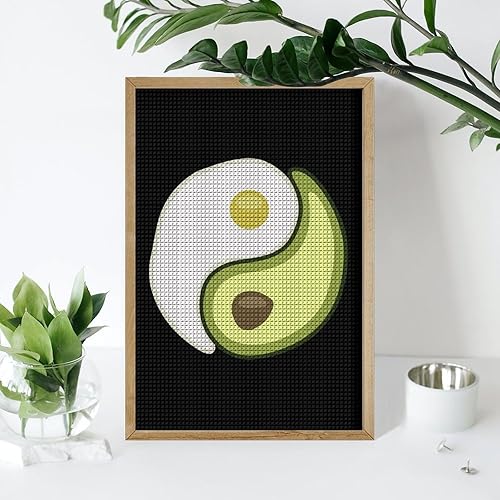 Miniatura 7 de Avocado Egg Yin Yang Diamond Art Painting Kits Full Square Drill DIY Picture Art Crafts for Home Wall Decor