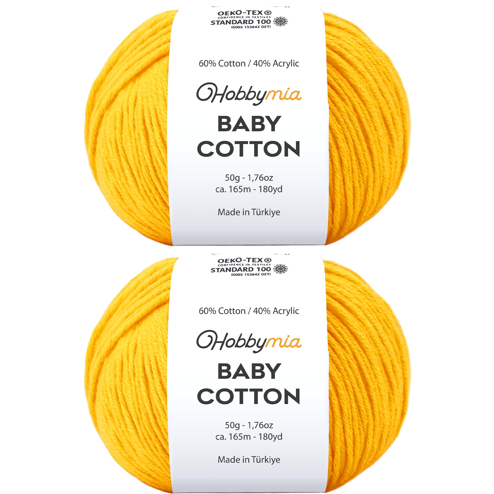 Baby Cotton Blend Yarn – Soft Sport Weight Yarn for Crochet & Amigurumi - 50g/180yds - 60% Cotton 40% Acrylic - Ideal for Baby & Knitting Proj.(Neon Green, 1 Ball) — view 123
