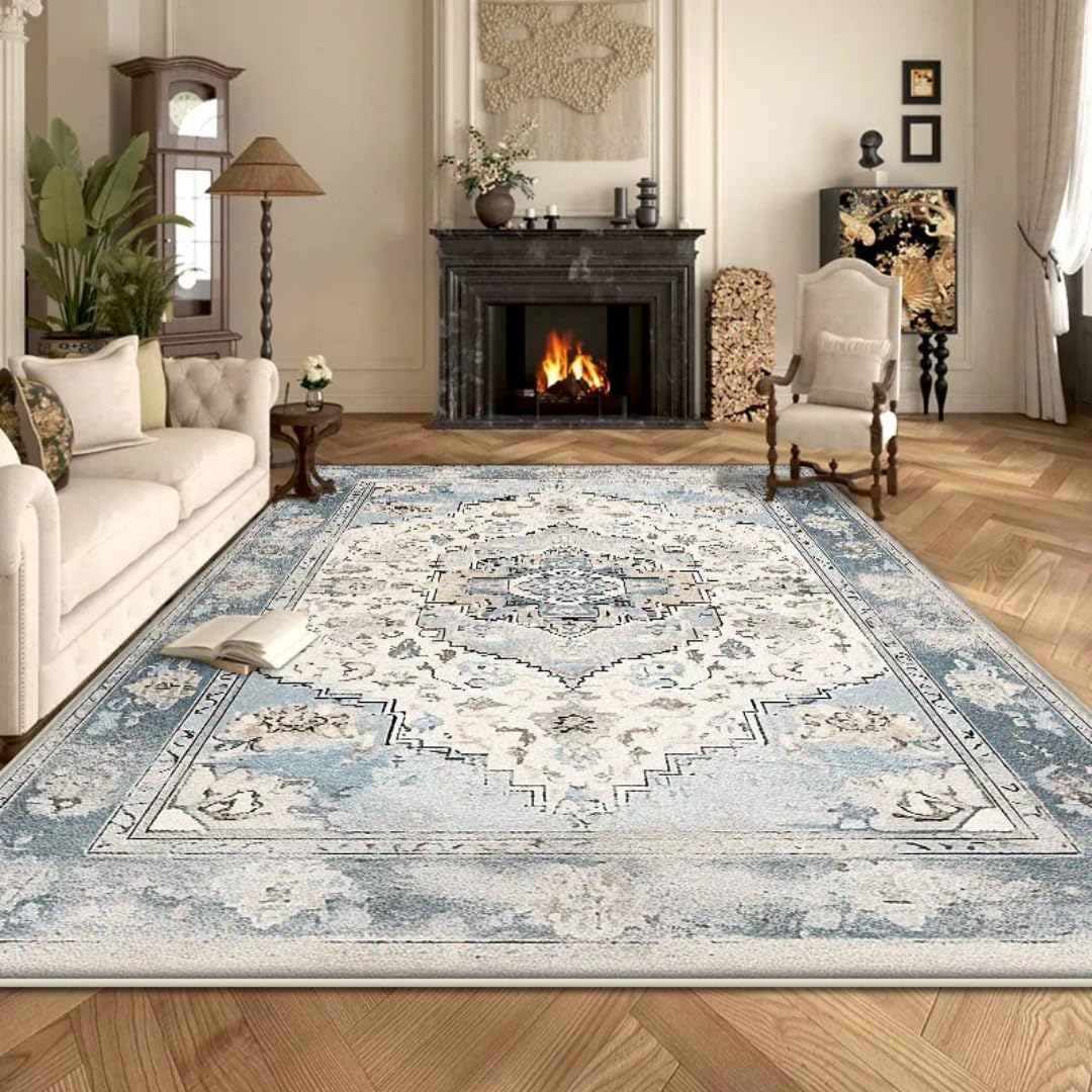 Tapis de salon style rétro de qualité supérieure anti-peluche BS016