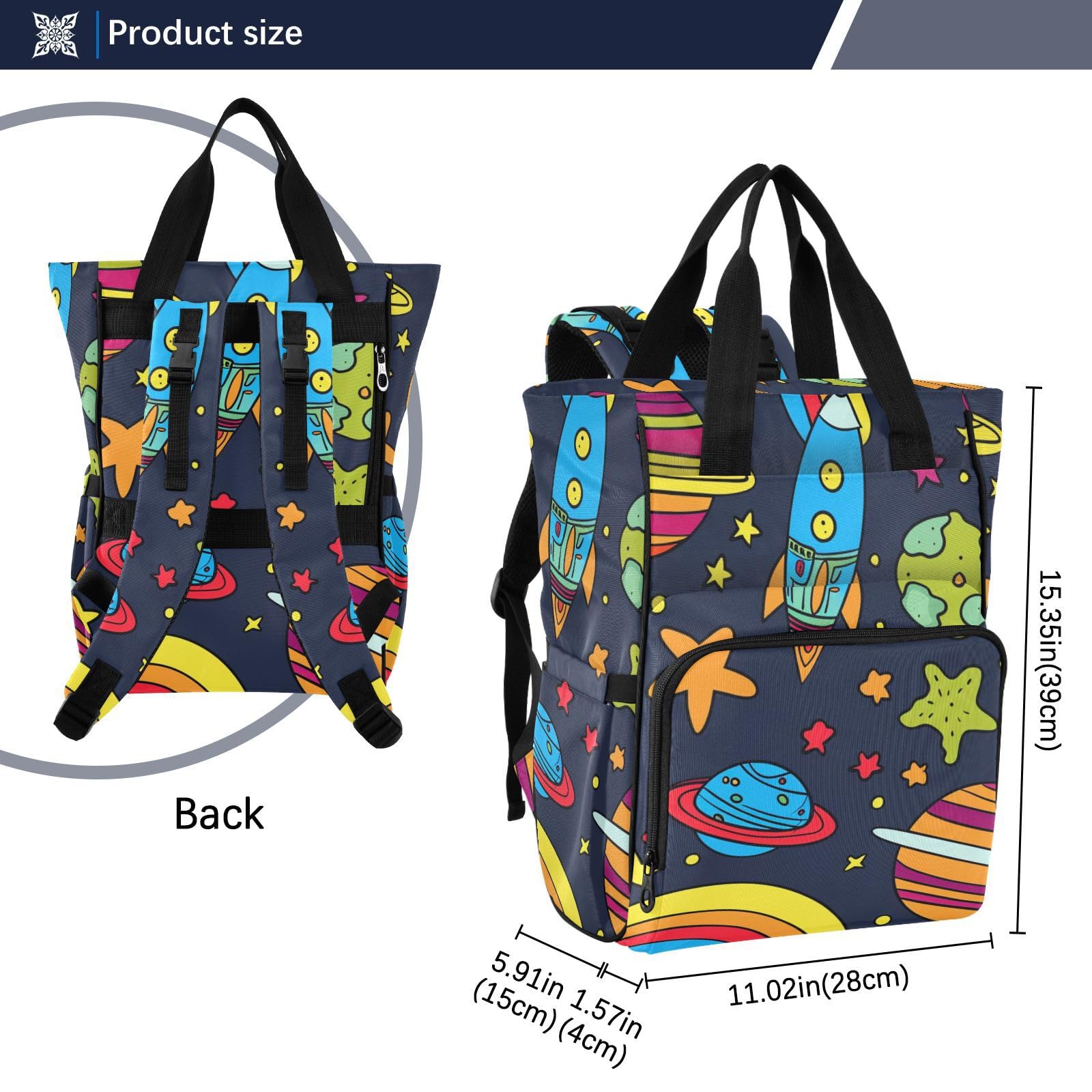 Baby Essentials - Bolsa de pañales con diseño de graffiti espacial
