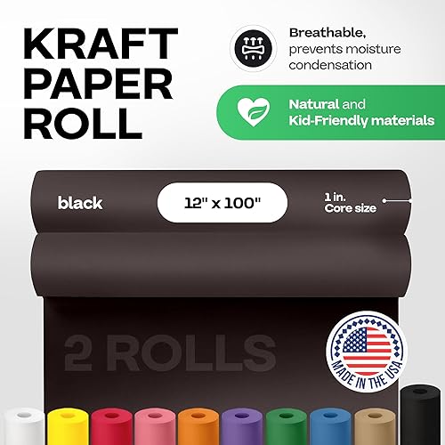 Vista 191 de Rollo de papel kraft marrón de 24 x 2160 pulgadas (180 pies), paquete de 4 – Papel de embalaje marrón hecho en Estados Unidos de 30 libras de grosor