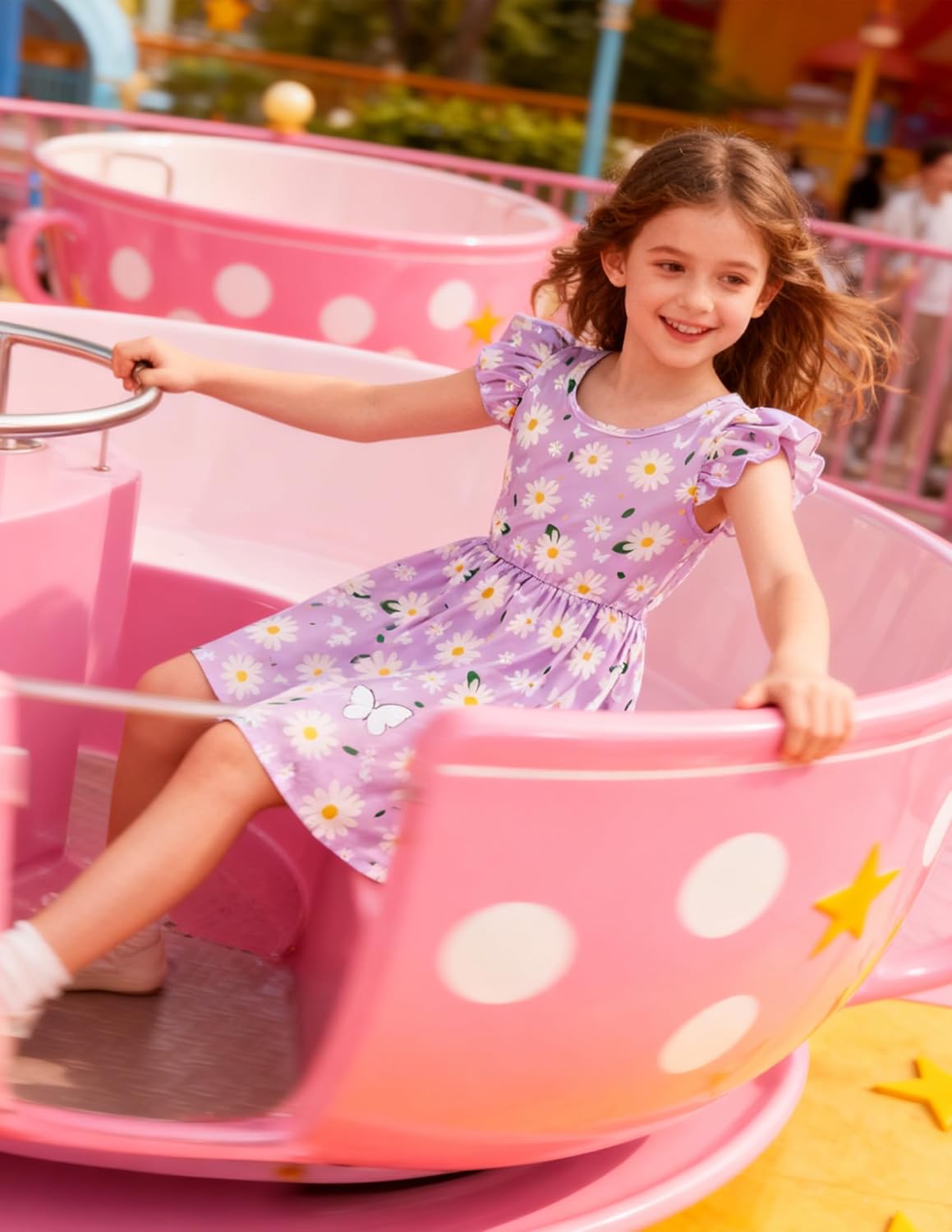 RAISEVERN Toddler Girls Dress Summer Ruffle Flutter Sleeve Dresses for Kids 2-7T - Image 3