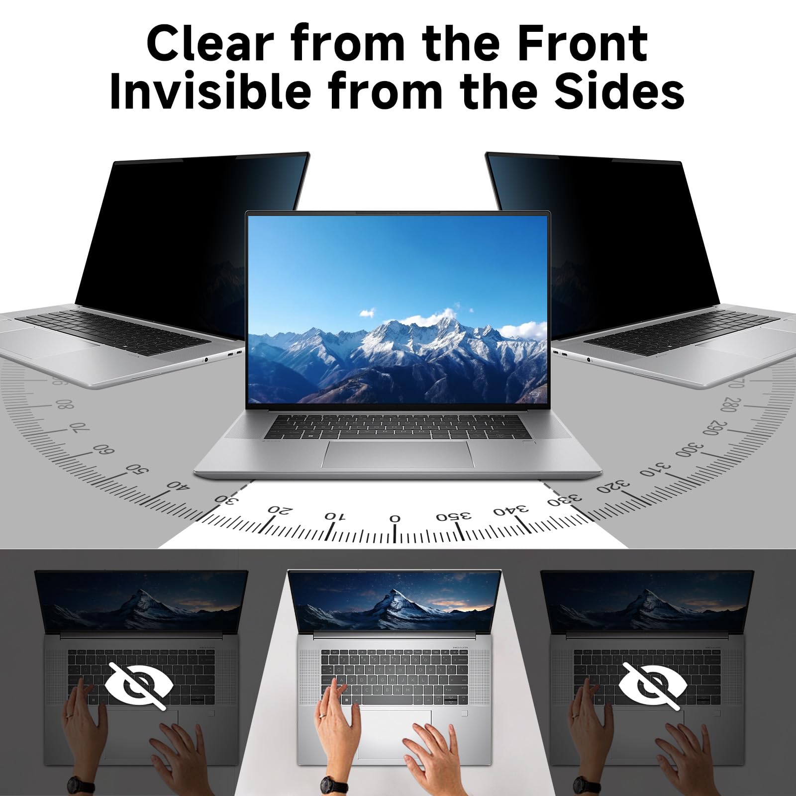 STARY Schermo magnetico per laptop da 15,6 pollici, formato 16:9