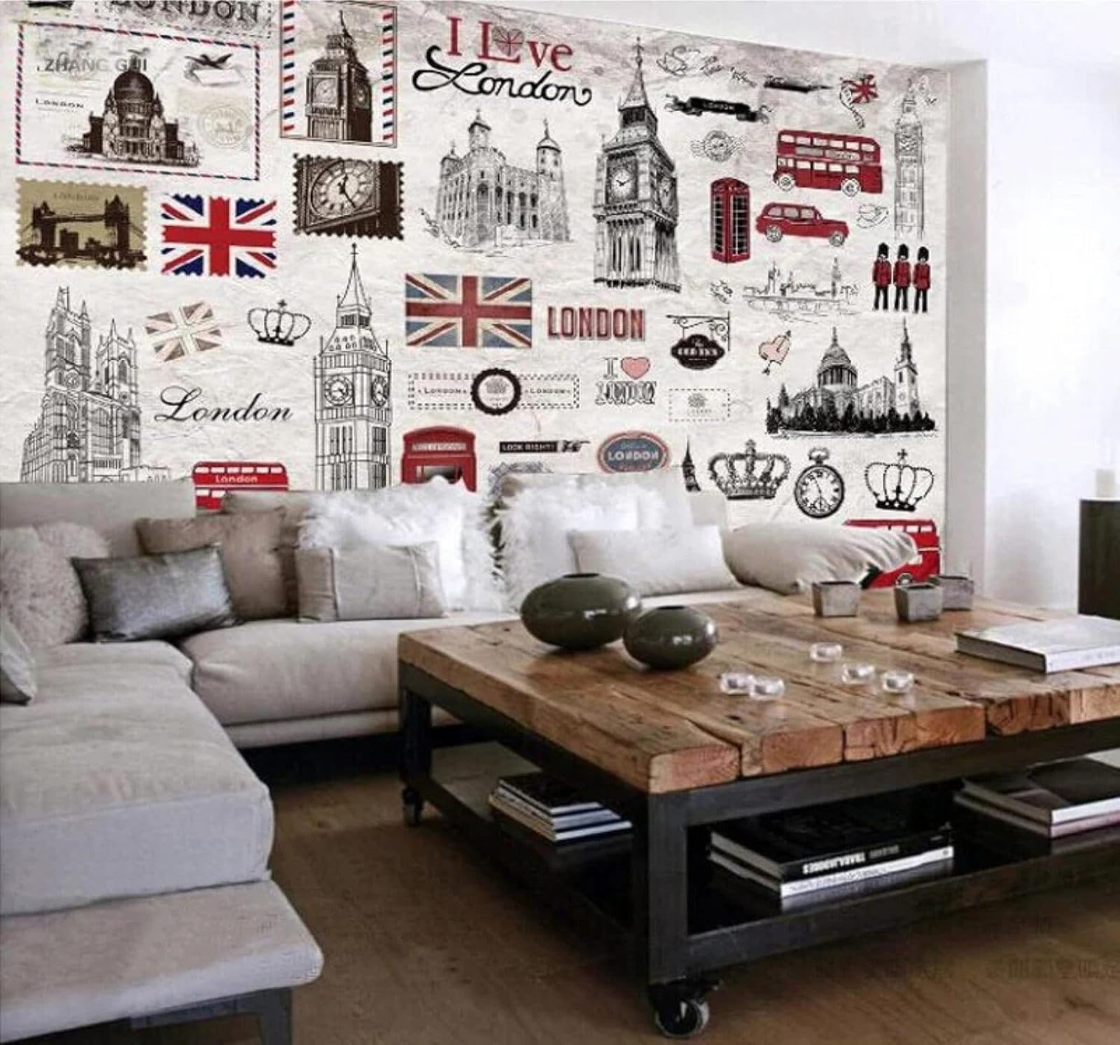 Xlming 400Cm×280Cm(B×H) Retro Urban Architecture Telephone Box Restaurant Café 3D Wallpaper Luxury Home Dining Decor Paste Sofa Living Room The Wall For Bedroom Mural-400Cm×280Cm