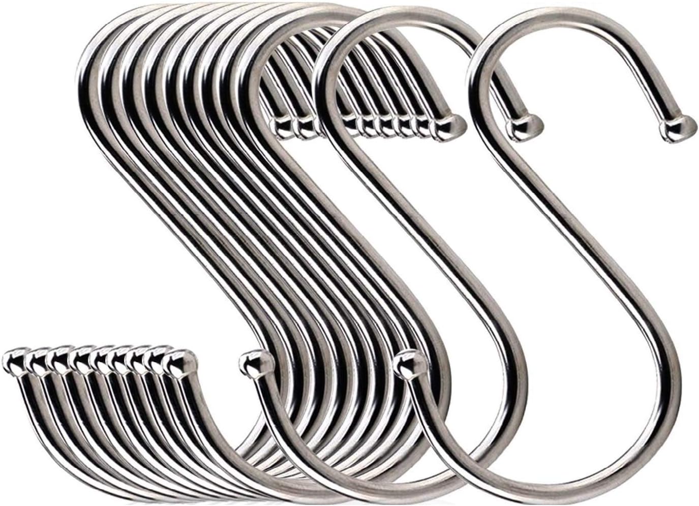Exсluѕіvе Dіѕсоunt 60% Prісе LOYMR 22 Pack 4.7 Inches Extra Large S Shape Hooks Heavy-Duty Metal Hanging Hooks Apply Kitchenware Bathroom Utensils Plants Towels Gardening Multiple uses Tools (Silver)