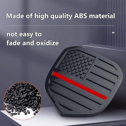 Miniatura 4 de Zhizhong Emblema de rejilla delantera, insignia de bandera estadounidense para RAM 1500 2006-2018 2500 2009-2018 3500 2007-2018 (rojo)