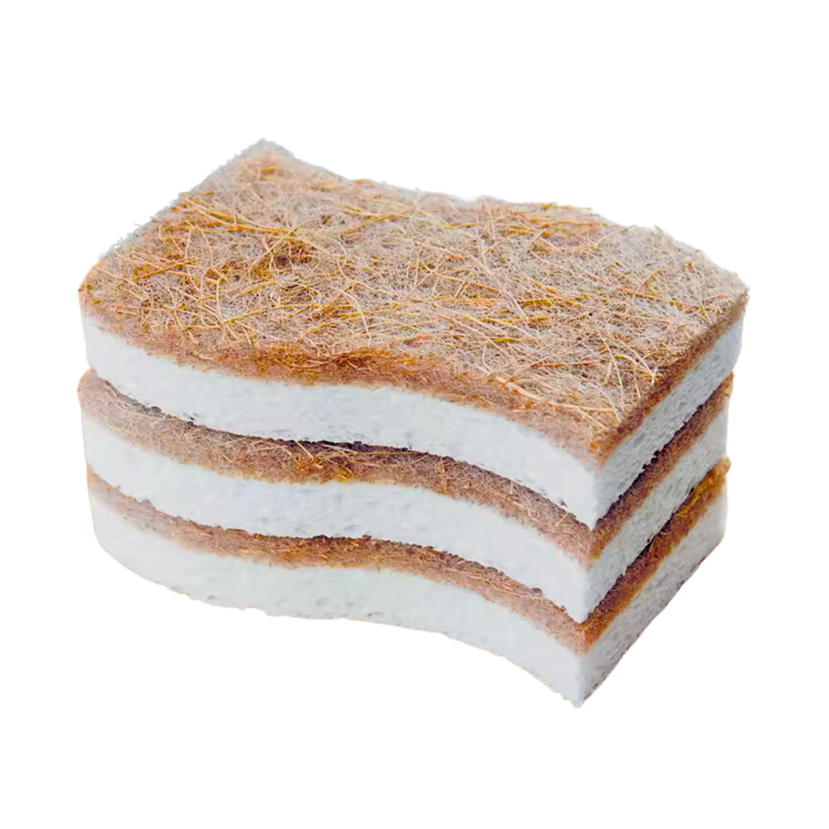 Coco Loco Biodegradable Natural Kitchen Sponge - Compostable Cellulose and Coconut Scrubber Sponge - Eco Friendly Sponges for Dishes (3 Count)