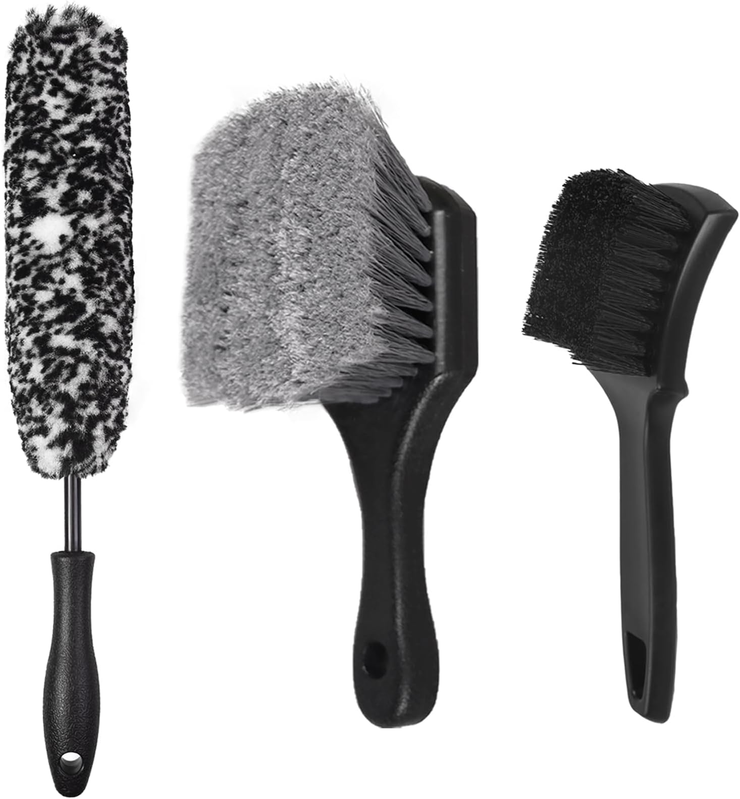 Car Wheel & Tire Brush Set, Wheel Cleaner Brush, Soft & Stiff Bristle Cleaning Brush, Wheel Brushes for Cleaning Wheels, Rim Brush for Car Body Exterior Surface, Carpet, Truck, SUV, RV, Motorcycle