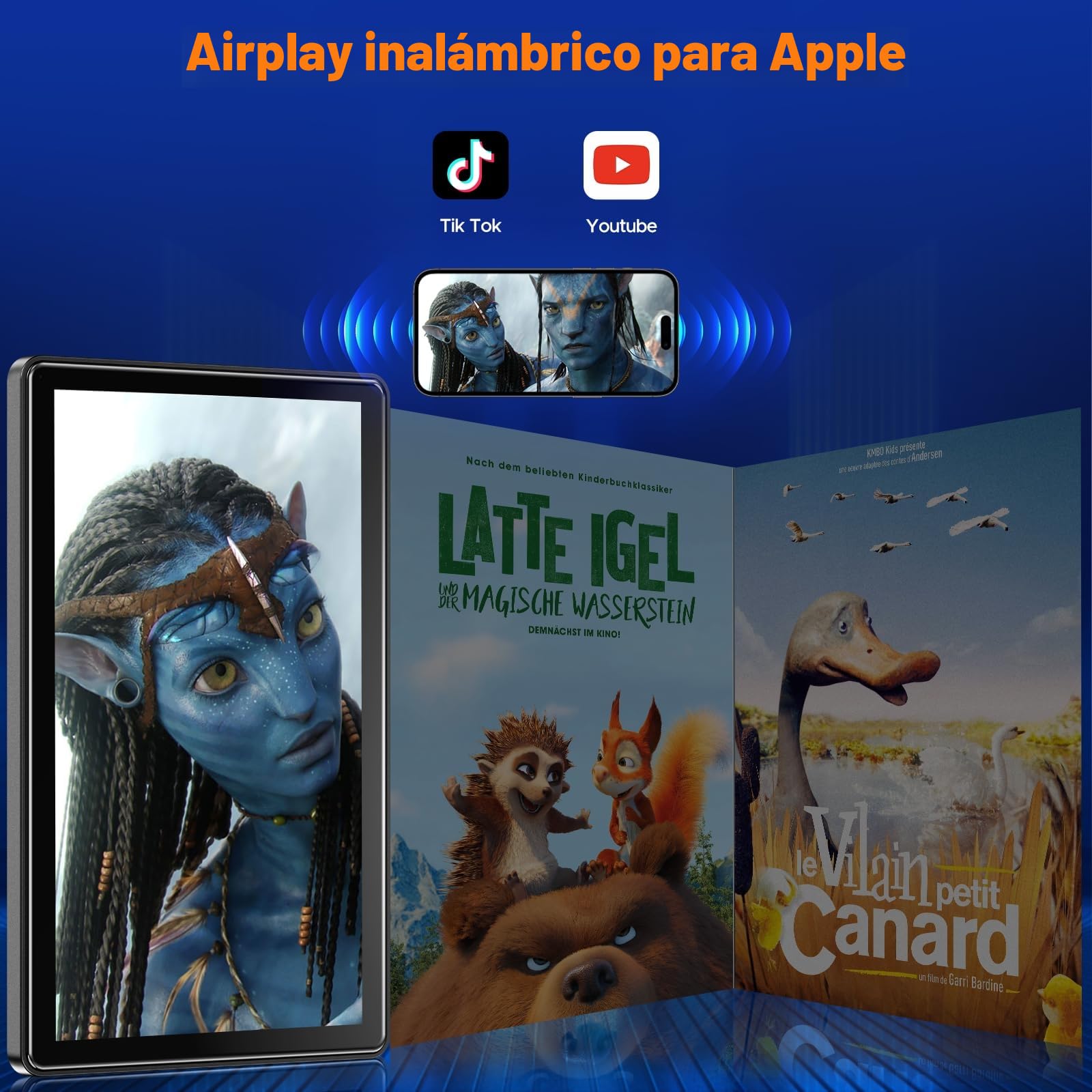 Volam 7 Pulgadas Pantalla Carplay Coche para Apple Carplay Android Auto, Car Play Portátil con Soporte Magnético,Car Play Pantalla Horizontal y Vertical,GPS-Navegación en Directo,Siri Control por Voz