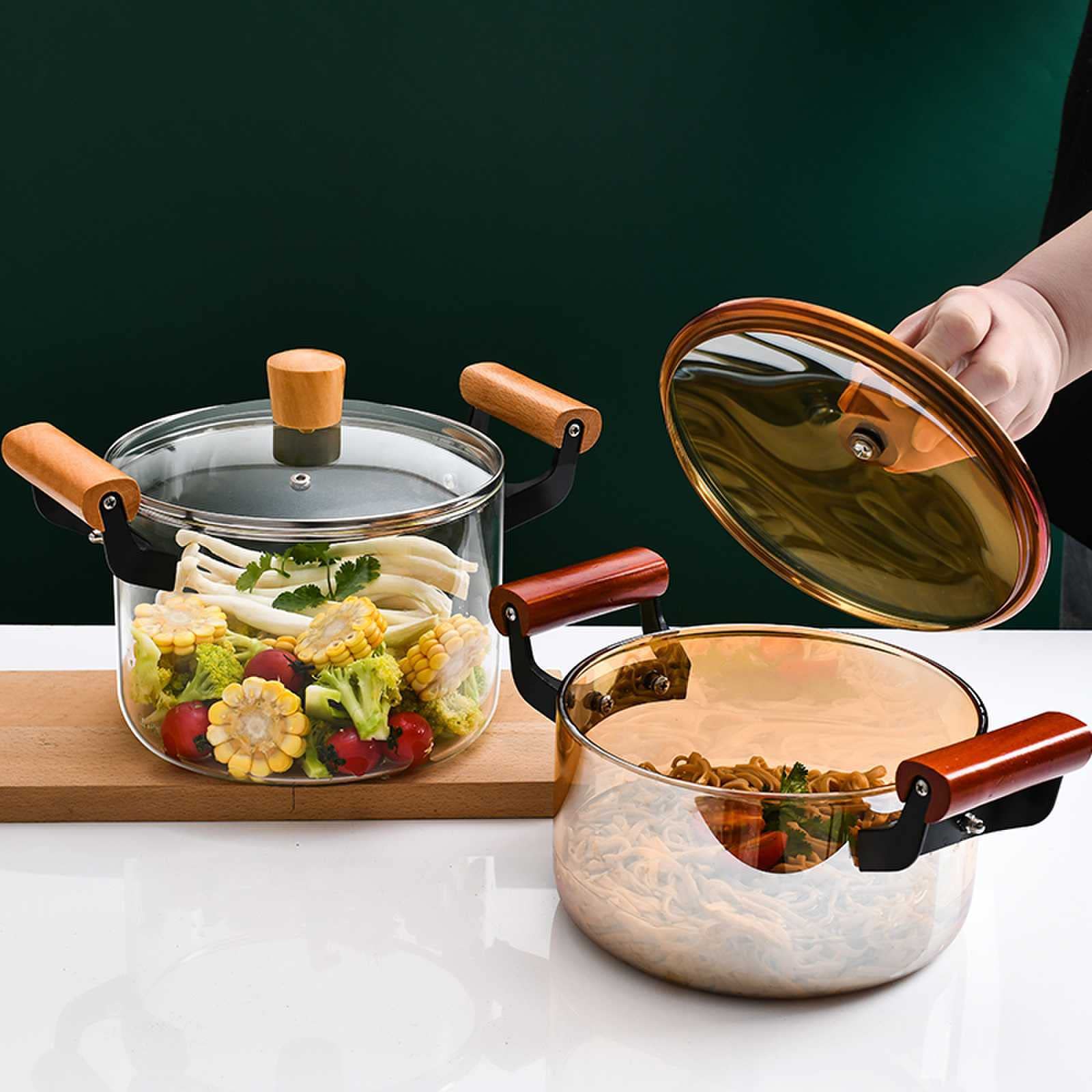 ❗️手書き　ガラスのお鍋 楽天市場】ガラス鍋 両手鍋 ガラス調理鍋 耐熱ガラス鍋 1.35L