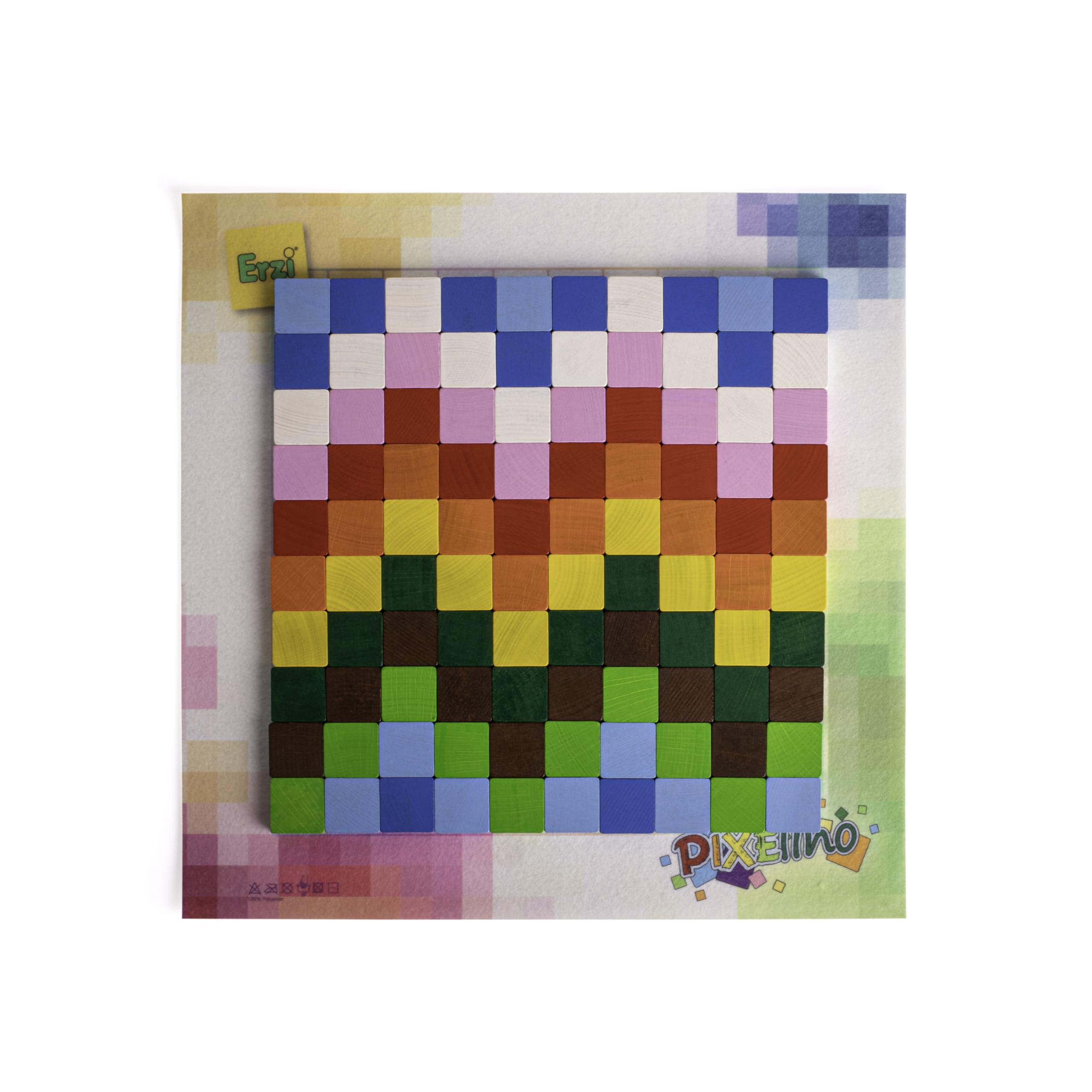 Erzi 42292 Pixelino Maxi aus Holz, Lernmaterial für Kinder | pädagogischer Alleskönner, Kreative Spielwelten gestalten