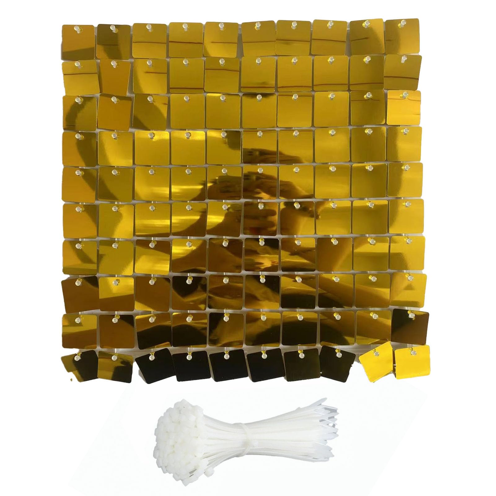 24 pezzi di paillettes quadrate, 30x30 cm in PVC con paillettes sciolte paillette per cucire decorazione di nozze marina artigianato accessorio fai da te