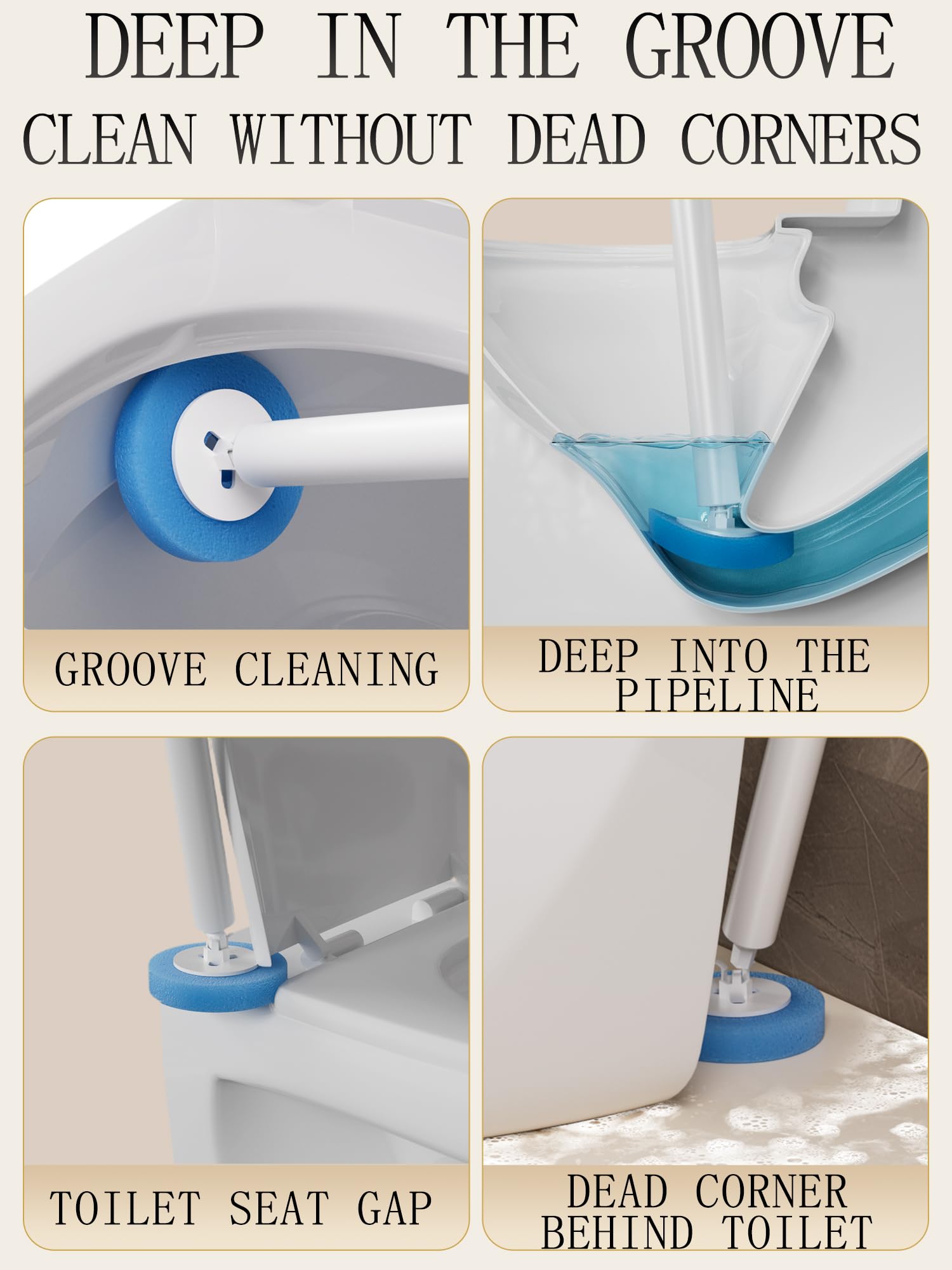Set di scopino elettrico usa e getta con testa regolabile a 3 velocità, ideale per WC seduti o accovacciati, strumento igienico senza sforzo, design facile da pulire