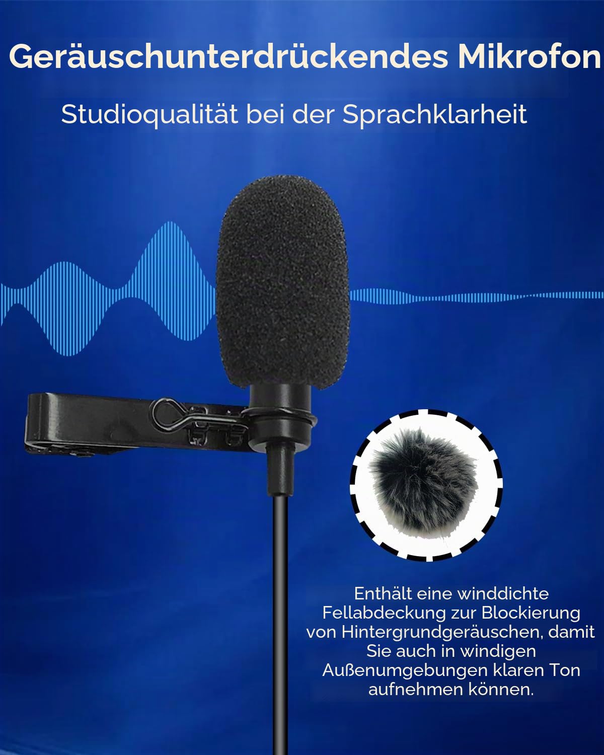 Lavalier-Ansteckmikrofon, omnidirektional, Kondensator, kabelgebunden, Lav-Mikrofon für DJI Mic 2, für Rode Wireless GO 2 / II Transmitter (2 Stück, 90 Grad 3,5 mm TRS-Stecker für DJI für Rode)
