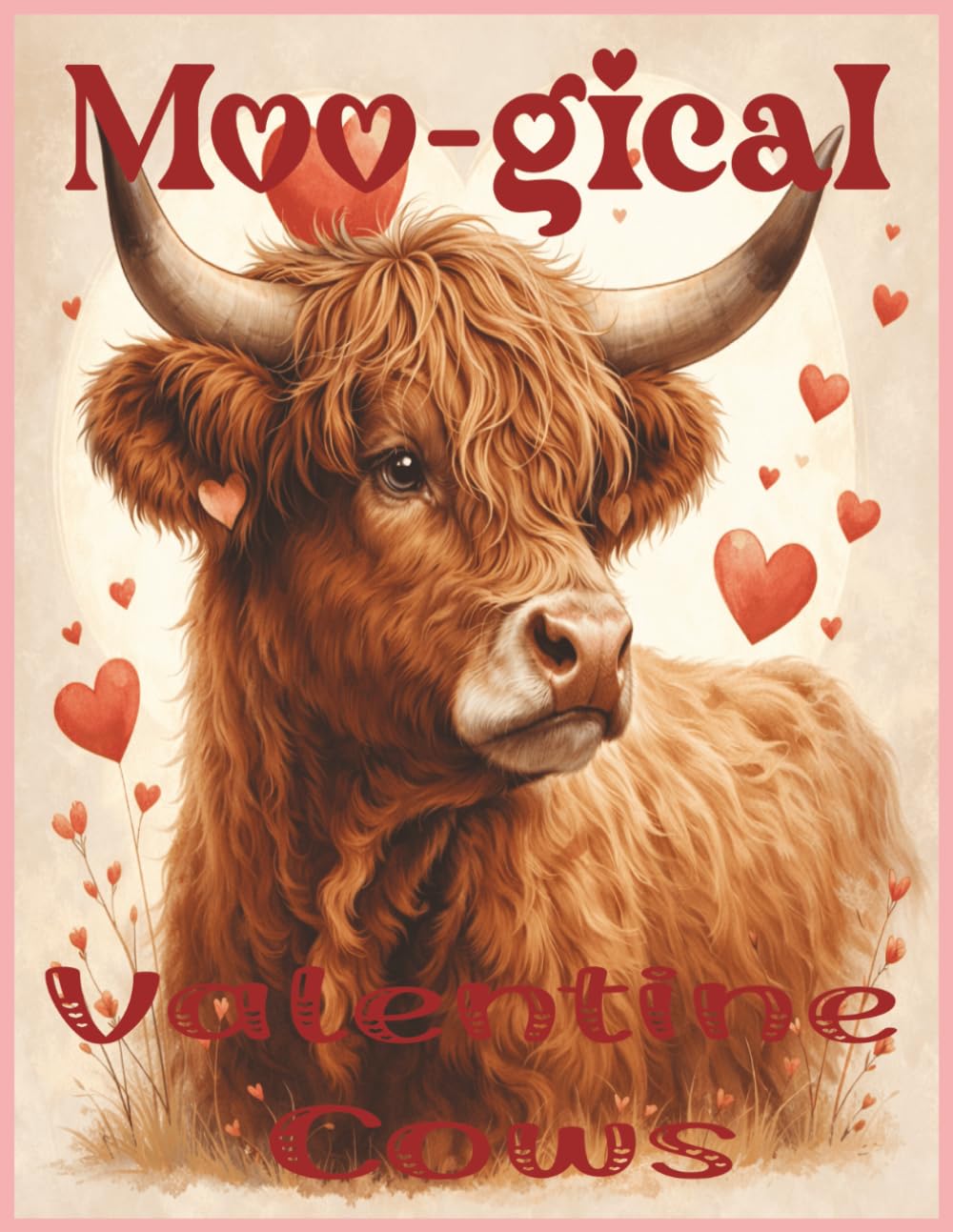 Moo-gical Valentine Cows- Relaxing Highland Cow Valentine Coloring Book for Stress Relief & Creative Fun: Cute Highland Cow Coloring Pages for Kids & ... A Sweet Valentine’s Day Animal Coloring Book