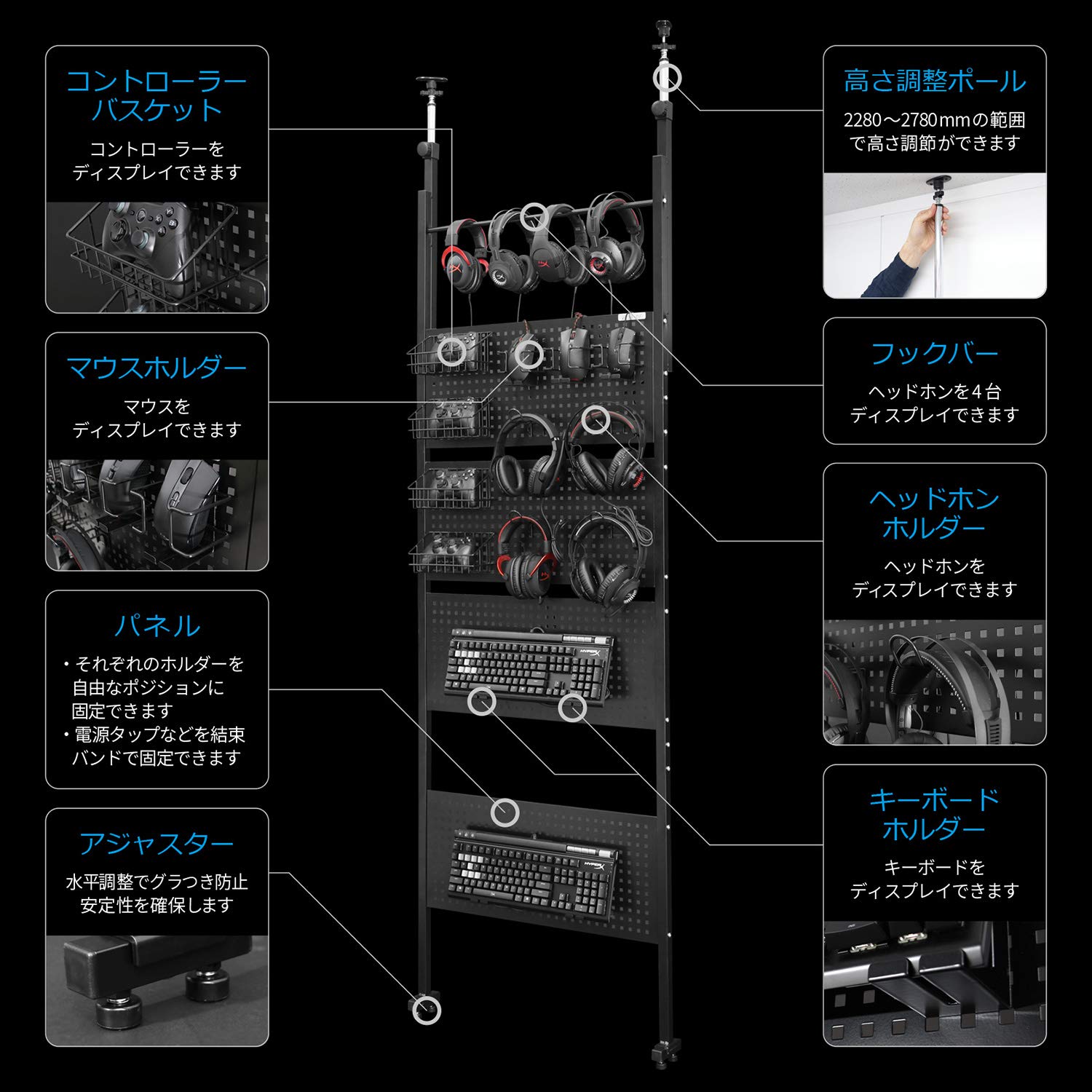 Amazon｜Bauhutte(バウヒュッテ) デバイスウォール BHW-700-BK 