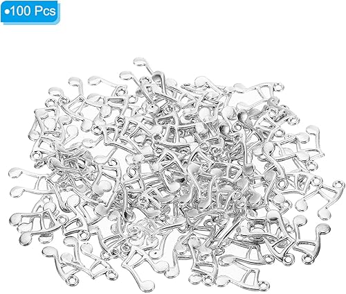 Miniatura 8 de PATIKIL Dije musical, 100 piezas de mini dije de música, a granel, vintage, metal, instrumentos, notas, diseñador, bricolaje, para hacer joyas,