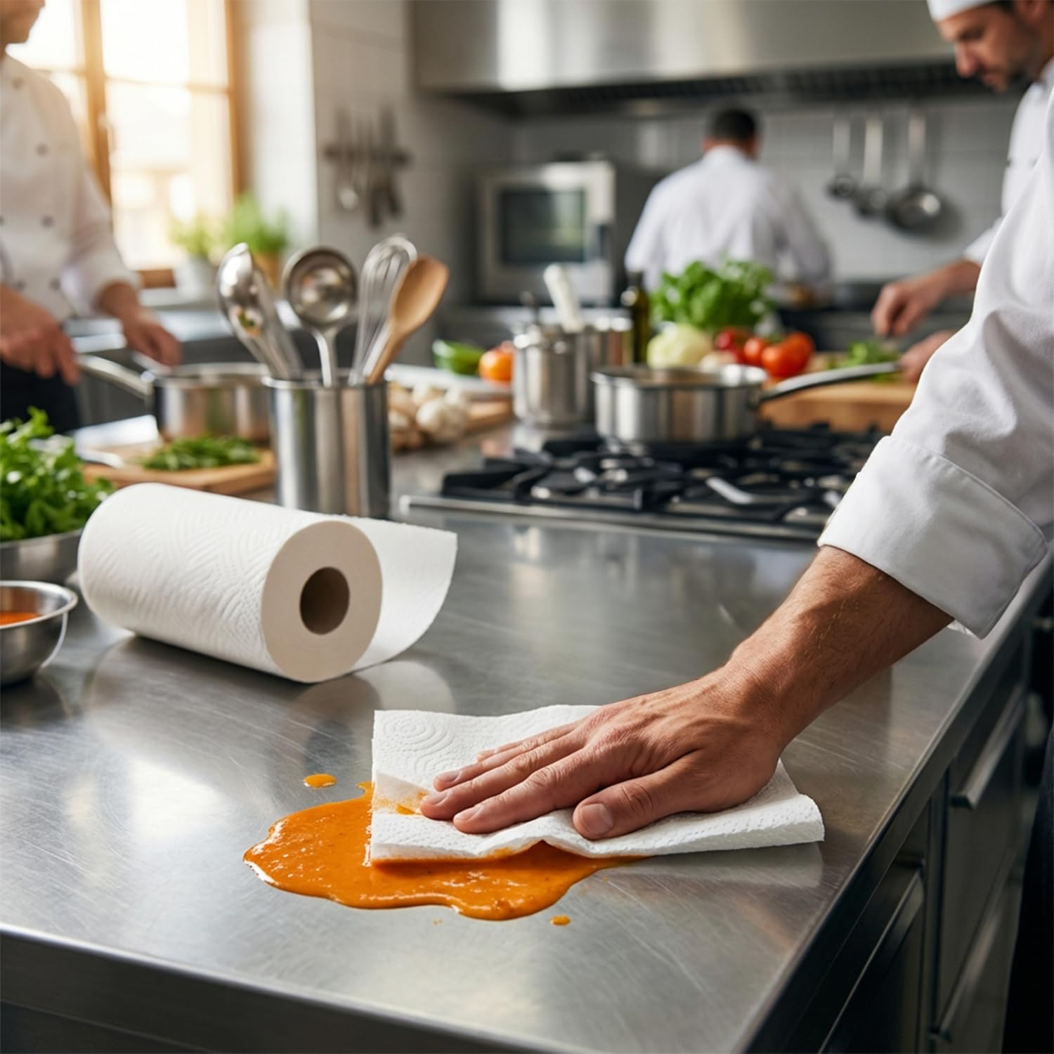 wolk 16 Rollen Küchenrolle Plastikfrei - 3-lagig Saugstark Küchenpapier | Großpackung mit 816 Blatt FSC-Zellstoff, extra saugstarke Haushaltsrollen, reißfestes Papierhandtuch ohne Parfüm