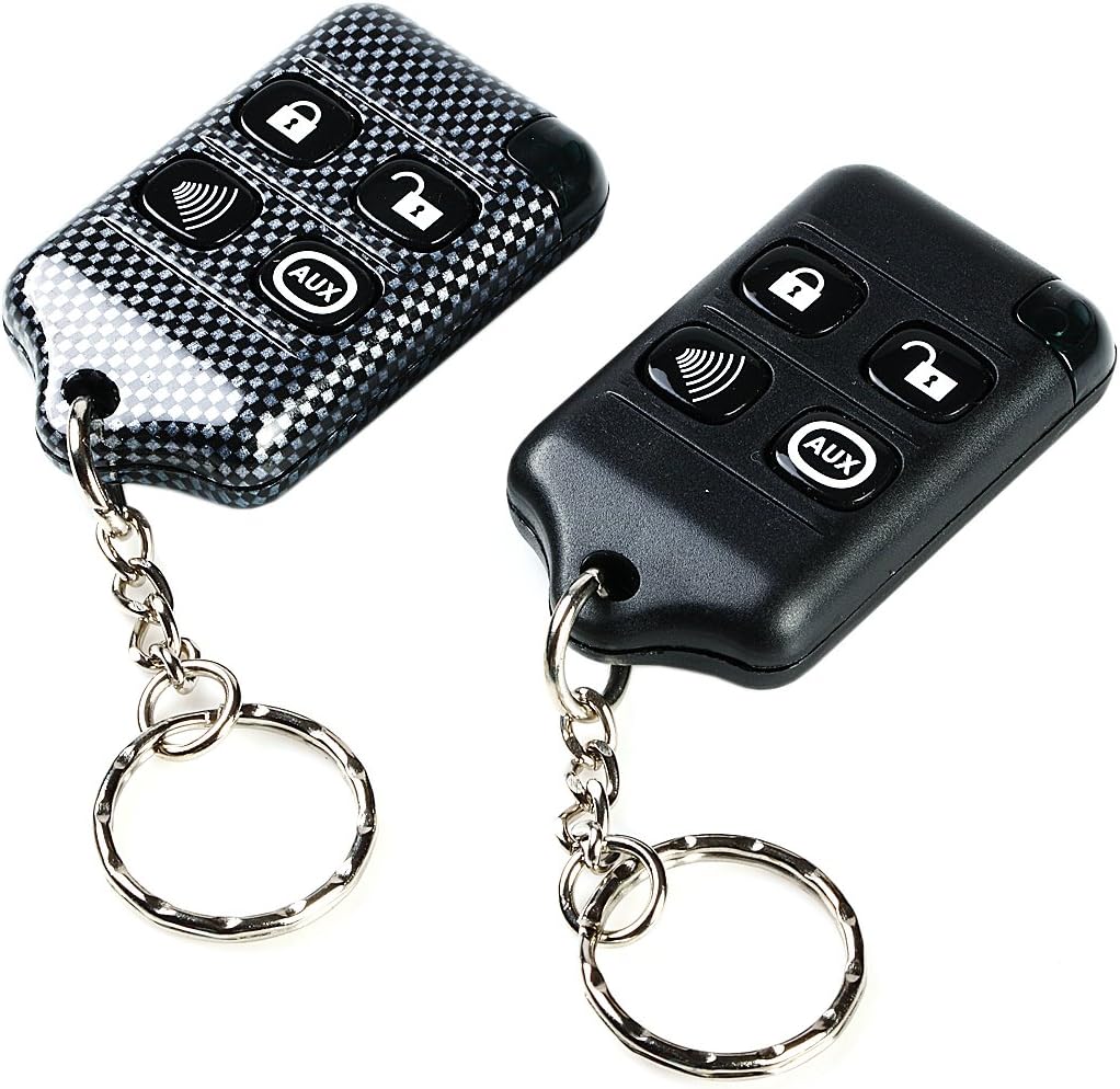 To fjernbetjeninger med 4 knapper