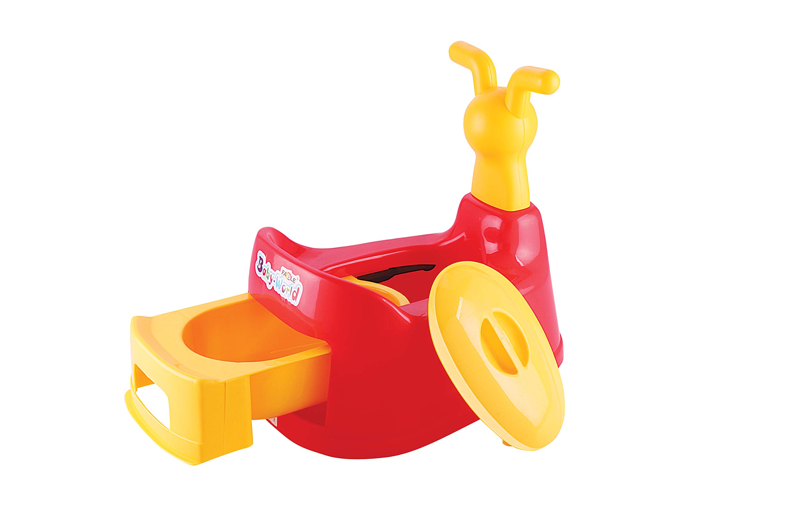 Nabhya Toilet Trainer Baby Potty Seat Cartoon Face with Removable Tray & Closing Lid (Red)-image-45
