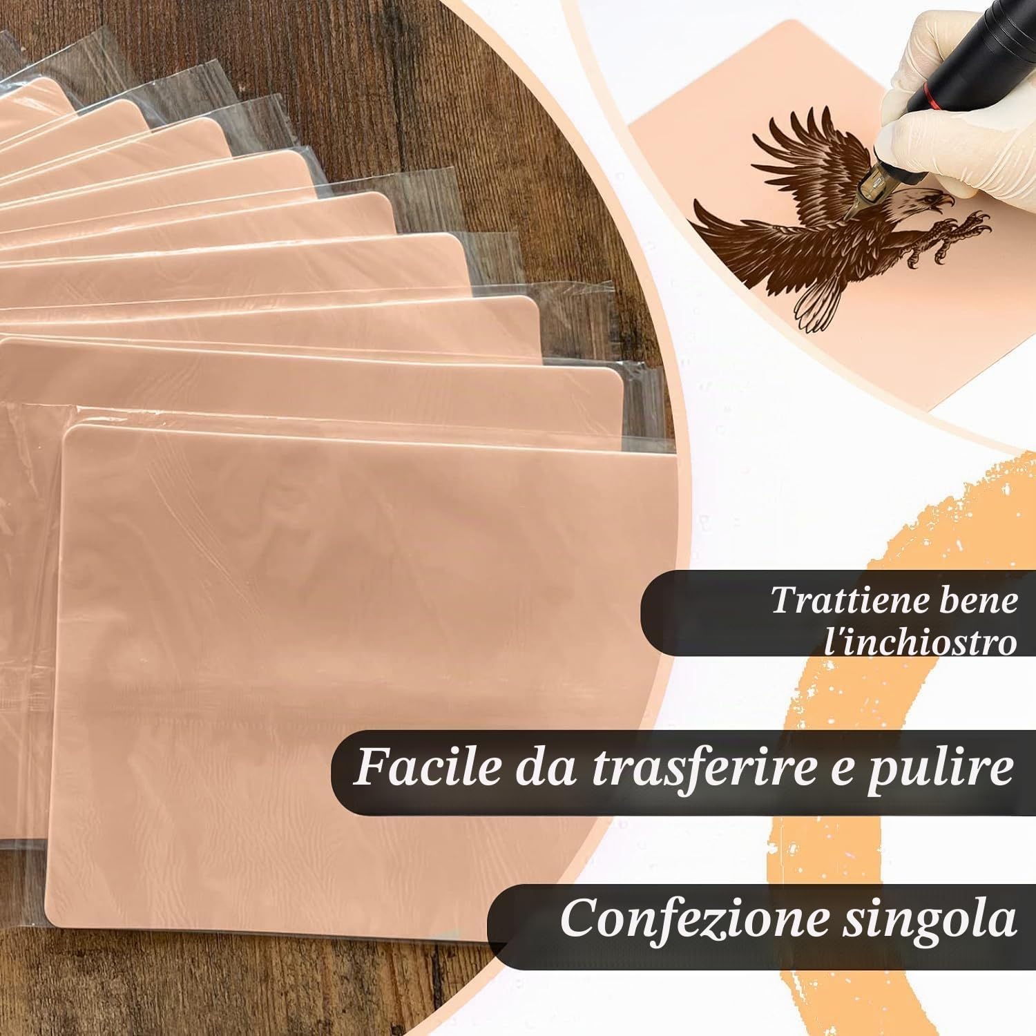 25 Pelle Sintetica Tattoo 3mm Stencil Carta Set, Unihuby 5pcs Tatuaggi Pelle 3mm und 20pcs Tatuaggi Transfer Carta Tatuaggi Carta Trasferimento