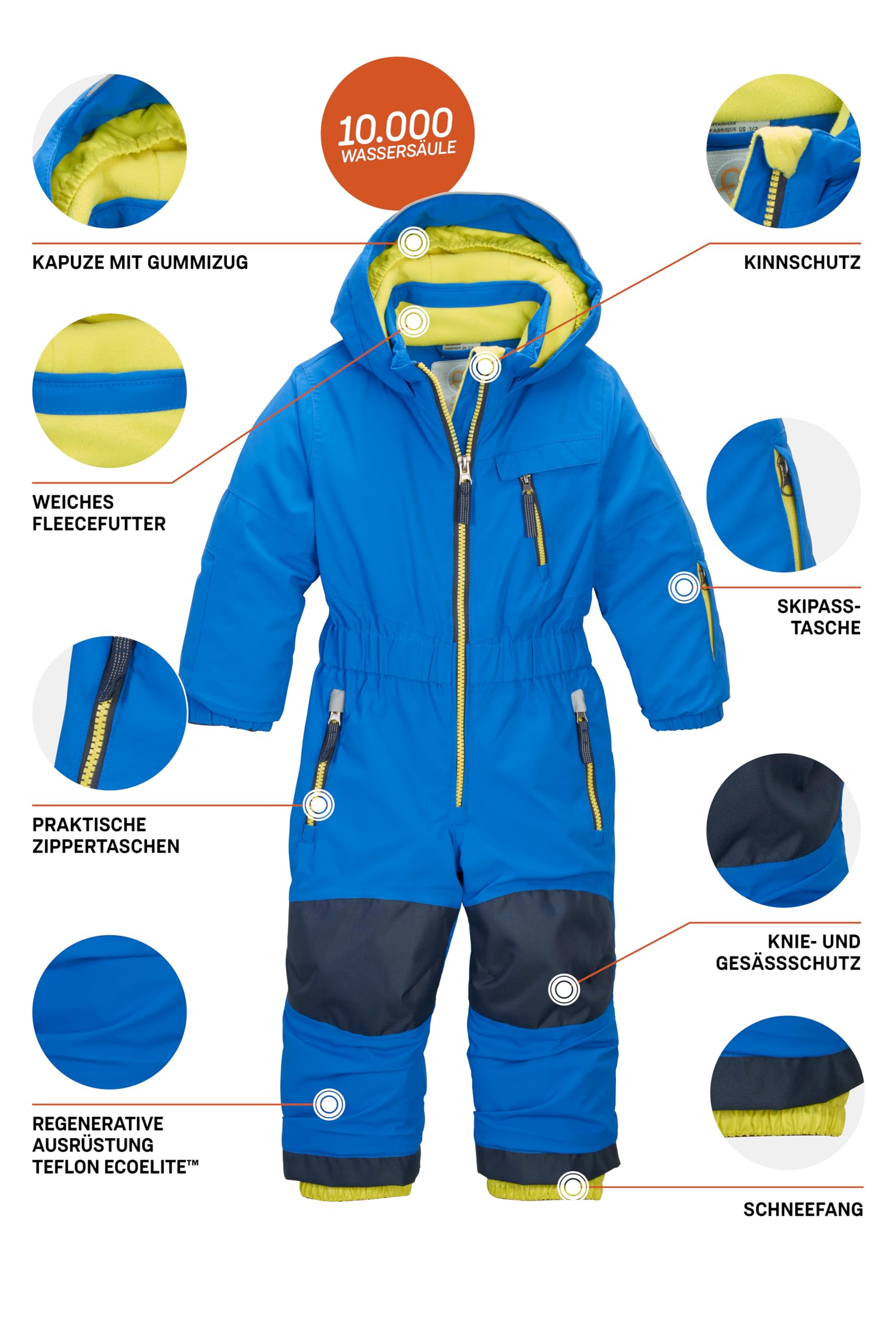 Killtec Unisex Fisw 31 Mns Onpc Skioverall/Schneeanzug mit Kapuze, wasserdicht