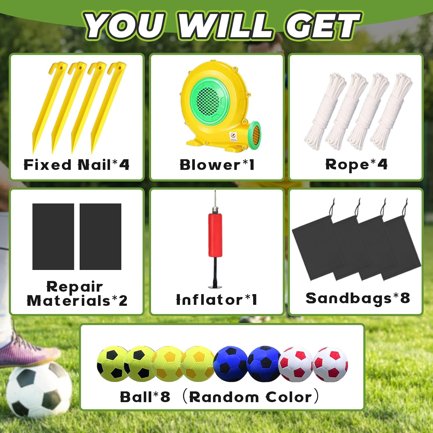 Giant Inflatable Dart Board,10ft Inflatable Soccer Kick Darts Games with 370W Blower,Outdoor Inflatable Soccer Target Dart Board Yard Game, 8 Sticky Soccers