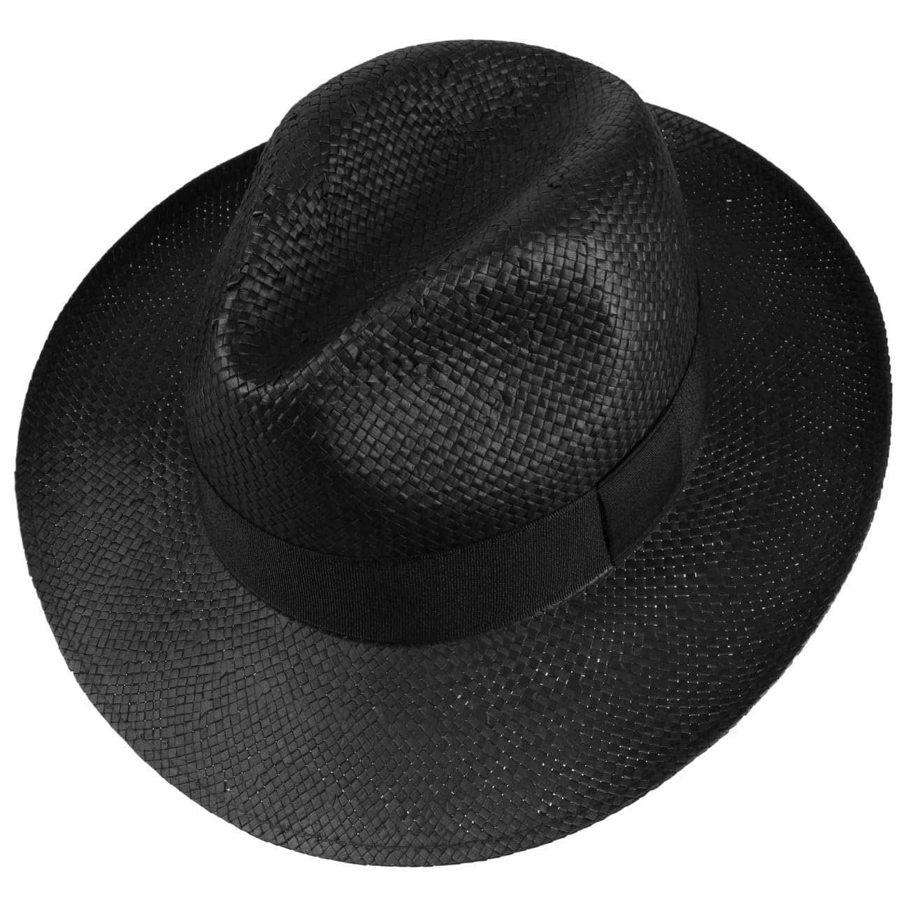 LIPODO Black Mountain Cappello Bogart in Paglia Fascia unicolore Made in Italy Uomo Primavera Estate