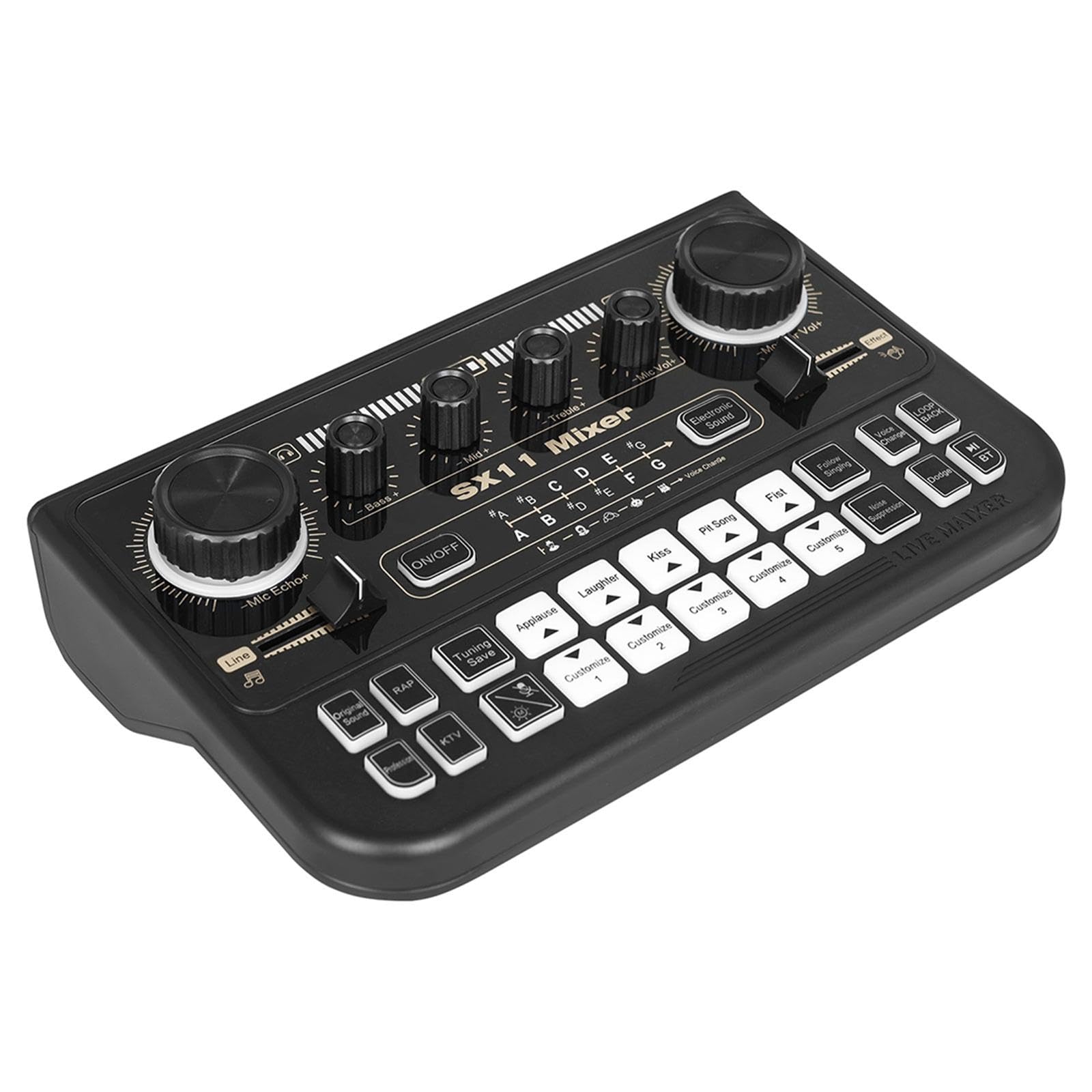 Scheda Audio Stereo Robusta con Effetti da cambiavoce Professionale per registrazioni domestiche, KTV, palco,