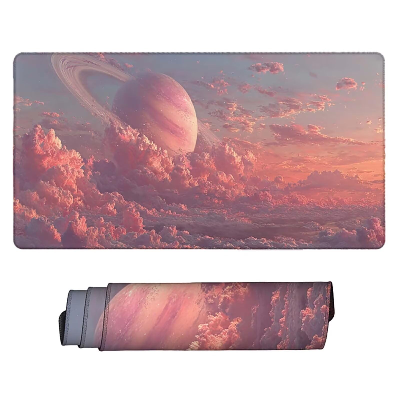 Tappetino Mouse XXL 1000x500mm Rosa Mousepad Paesaggio Tappetino Scrivania Grande, con base in Gomma Antiscivolo, Impermeabile Sottomano Scrivania per Computer, Accessori Gaming Mouse Pad 5-4726m